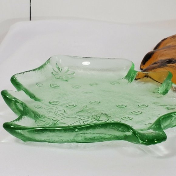 6 pc Studio Silversmiths Glass Christmas Tree Plates 6.75" cheese dessert dish - Picture 5 of 12